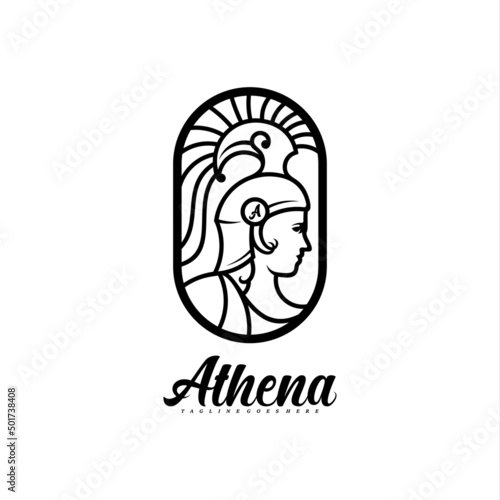 Canvas Print Athena the goddess logo vector illustration design