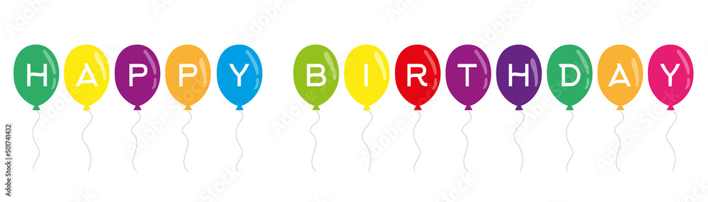 Set of cartoon balloons with text Happy Birthday. Balloons for birthday and party. Flat icon for celebrate. Vector illustration
Set of cartoon balloons with text Happy Birthday. Balloons for birthday and party. Flat icon for celebrate. Vector illustration
