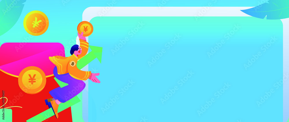 Invite friends to get red envelopes vector concept illustration
Invite friends to get red envelopes vector concept illustration