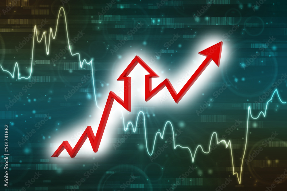 Naklejka premium 3d rendering business graph and documents. Stock market chart. Business graph background, Financial Background