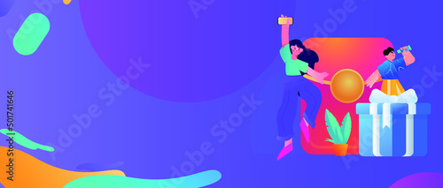 Invite friends to get red envelopes vector concept illustration
