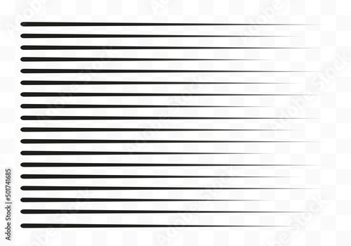 Speed lines. Design element, motion effect signs. Black lines on white background. Vector illustration.