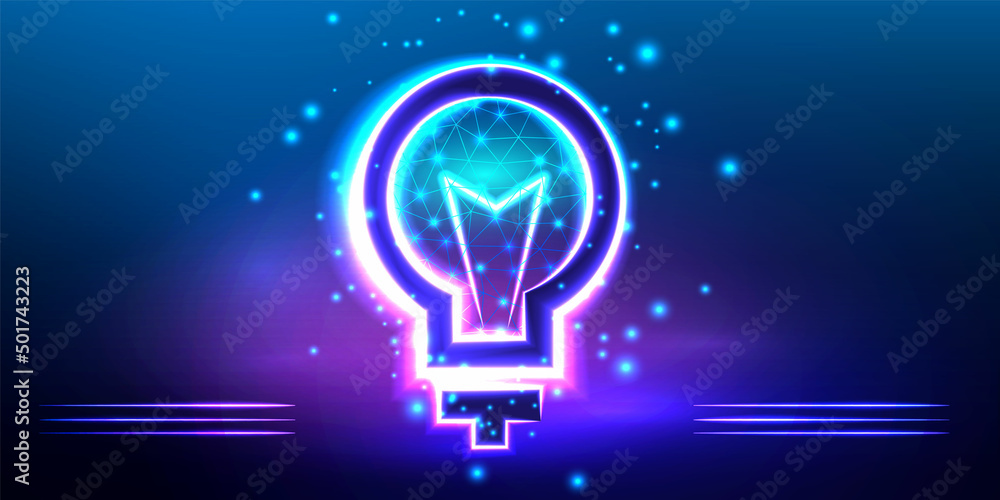 Solution symbol, lamp icon, idea. Abstract glowing light bulb. Polygonal icon for business. Triangle lamp. Solution concept. Vector ilustration Solution symbol, lamp icon, idea. Abstract glowing light bulb. Polygonal icon for business. Triangle lamp. Solution concept. Vector ilustration