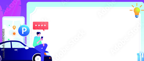 Shared travel vector creative concept illustration
