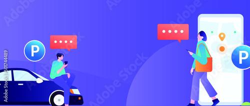Shared travel vector creative concept illustration
