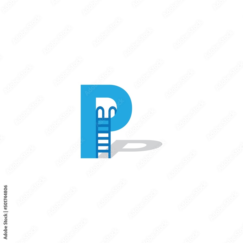 Letter P pool logo vector design template Letter P pool logo vector design template
