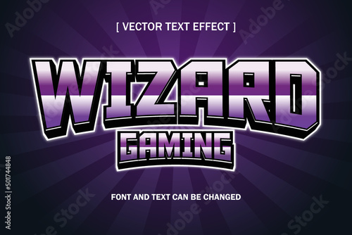 wizard gaming e sport game style editable text effect template photo