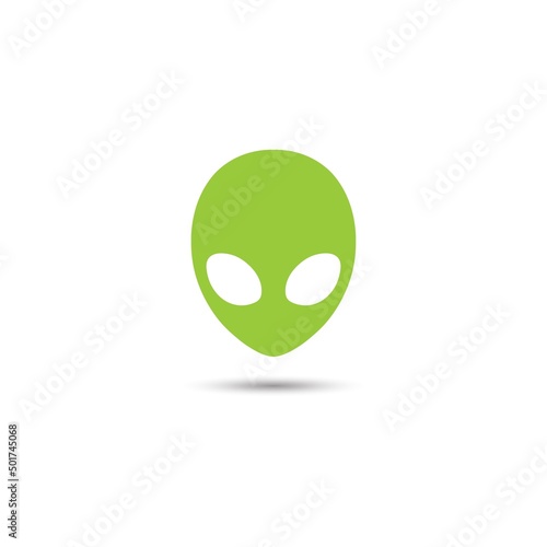 Alien head logo vector design template