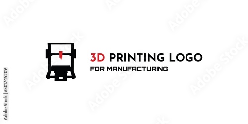 3D Printing logo vector design template
