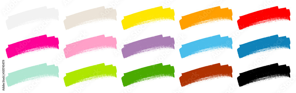 Obraz premium Set Bunte Farbstriche Schmal