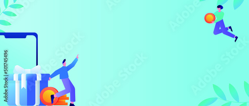 Invite friends to get red envelopes vector concept illustration
