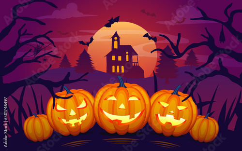 Halloween flat style background design