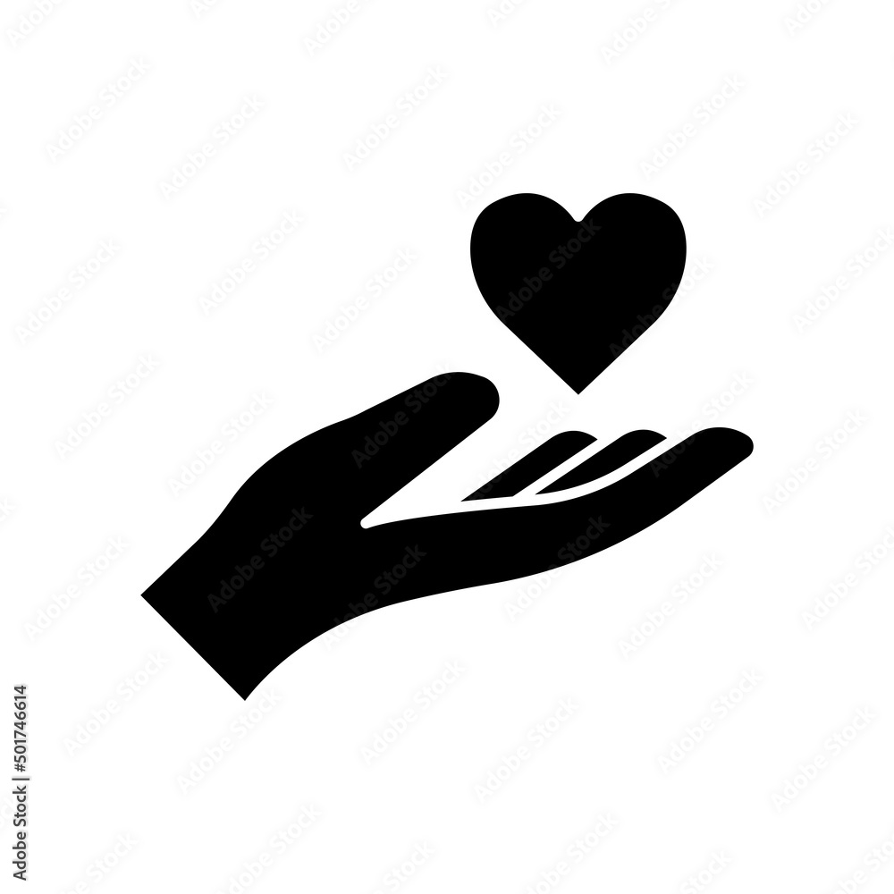 Heart icon vector with hand. suitable for gift symbol, surprise, affection. solid icon style. simple design editable. Design simple illustration Heart icon vector with hand. suitable for gift symbol, surprise, affection. solid icon style. simple design editable. Design simple illustration