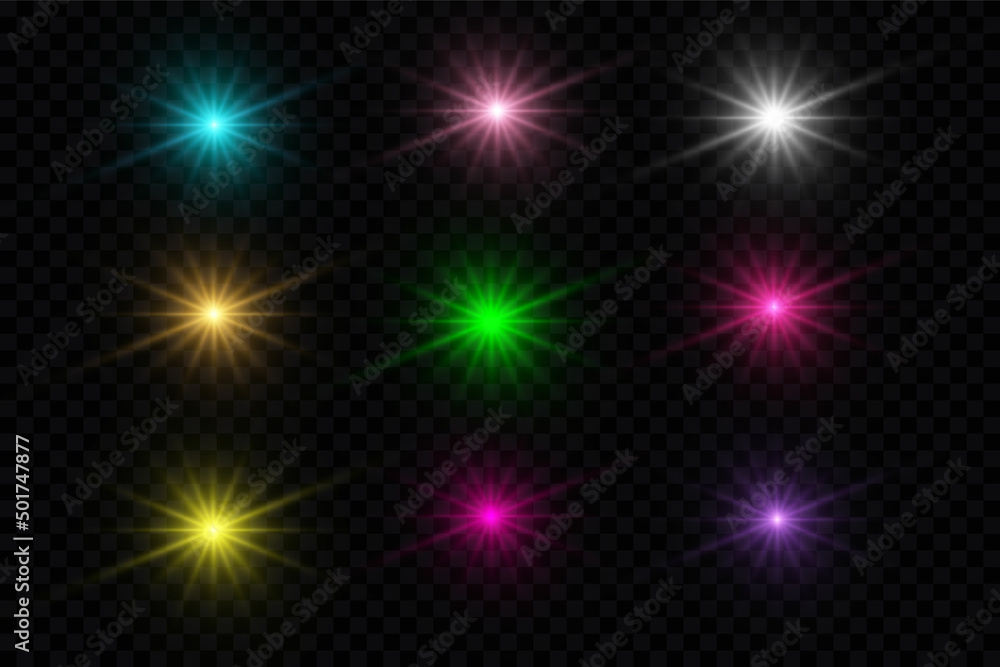 Glowing lens flares. Glowing lens flares.