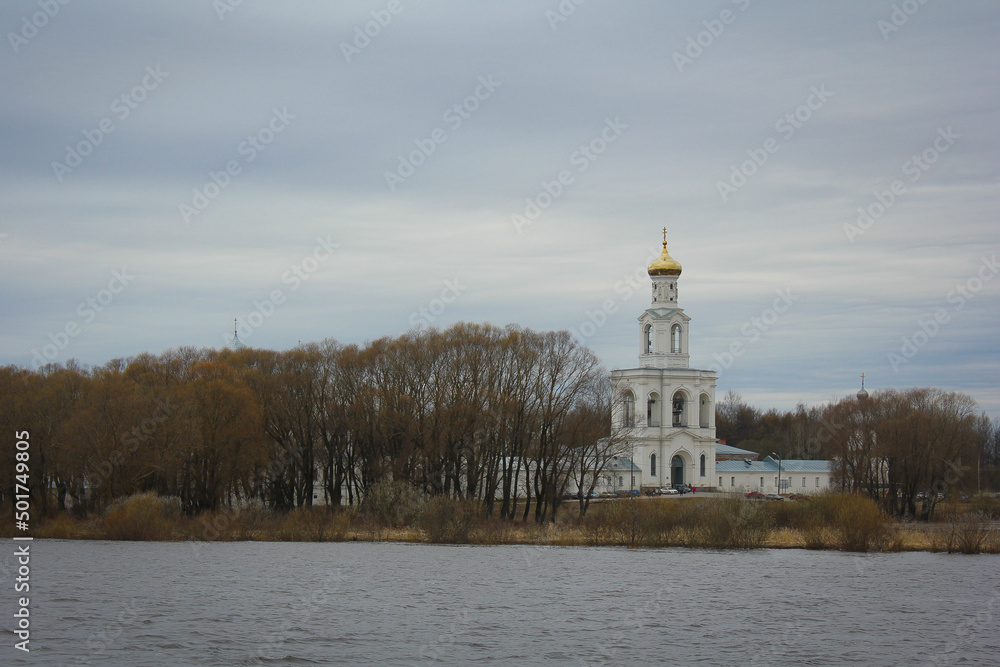 View from the river to the church