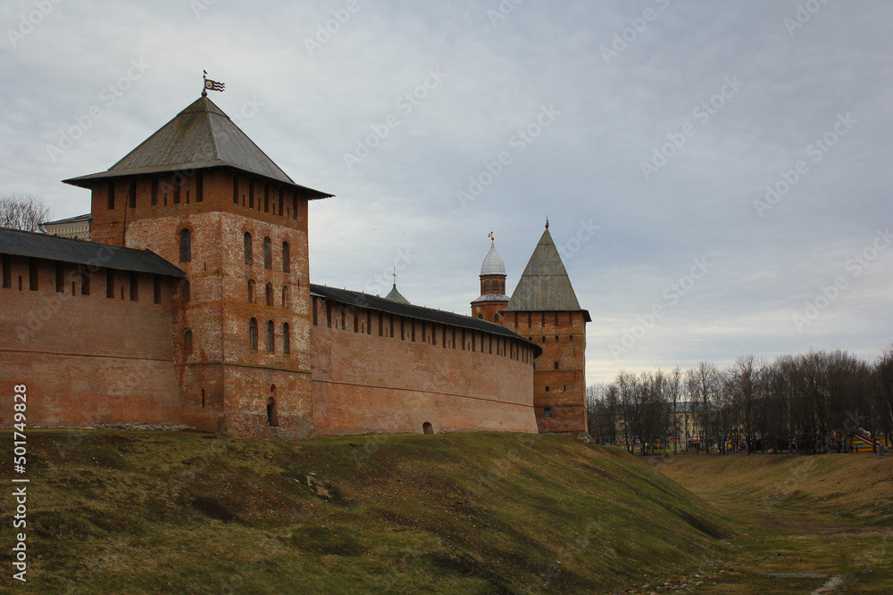 Kremlin walls in Veliky Novgorod