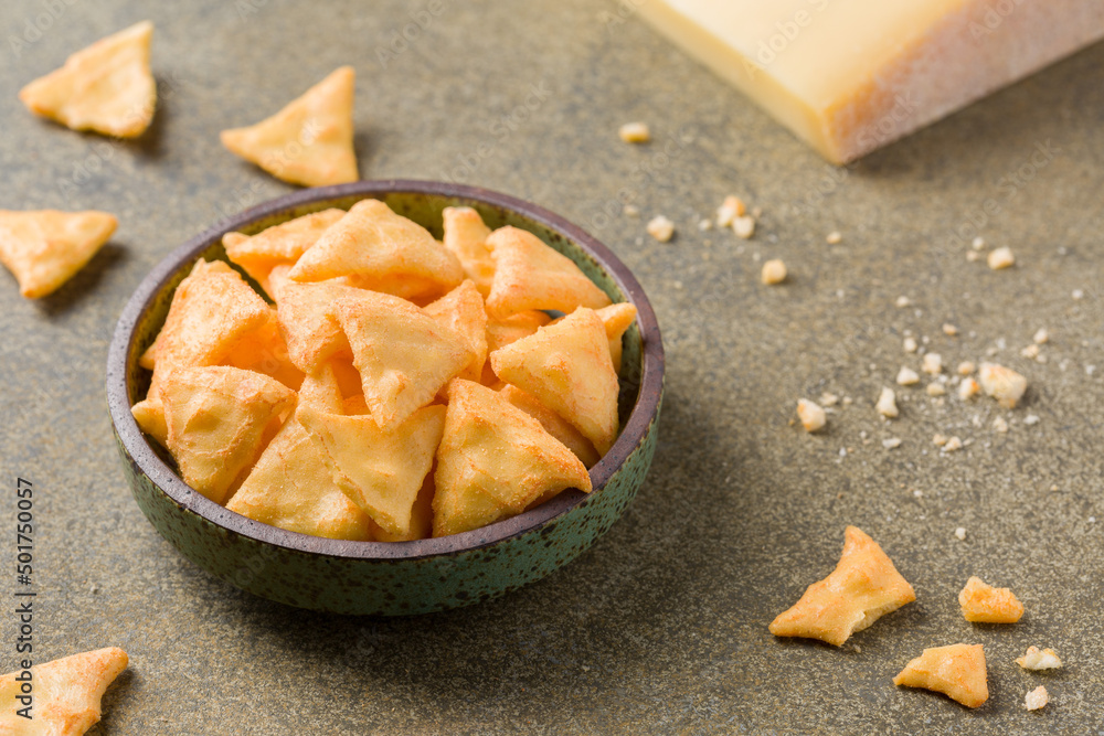 Mélange crackers de riz. Mix japonais de crackers goût de fromage Stock