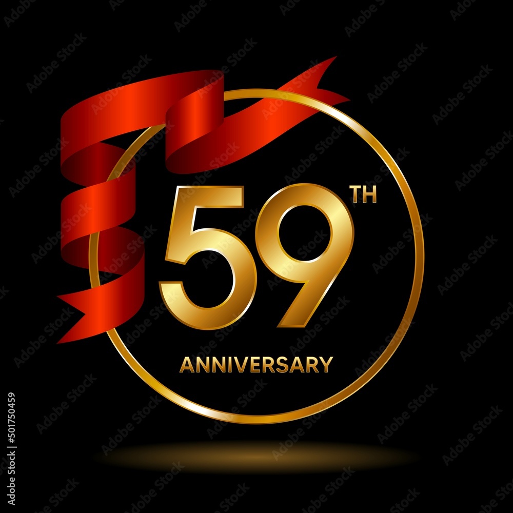 59th Anniversary logo. Anniversary celebration template design with ...