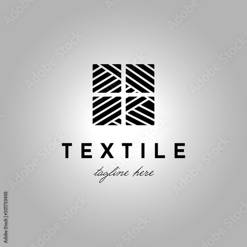 Textile fabric tailor business logo identity, fashion designer logo vector design template