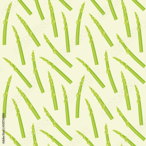 seamless pattern of fresh asparagus - vector illustration