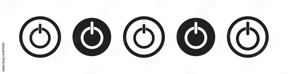 On-off icon icon set. turn off buttons, power off. Vector illustration ...