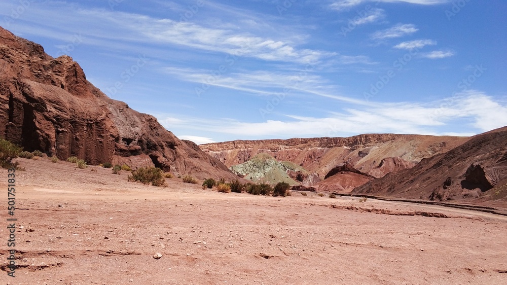 View of the Rainbow Valley (Valle del Arco Iris) on the Atacama Desert, Chile.
