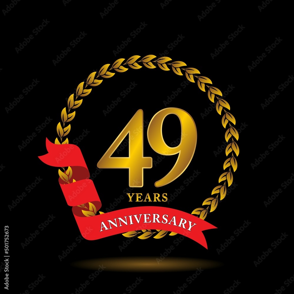 49th Anniversary Logo Anniversary Celebration Template Design With