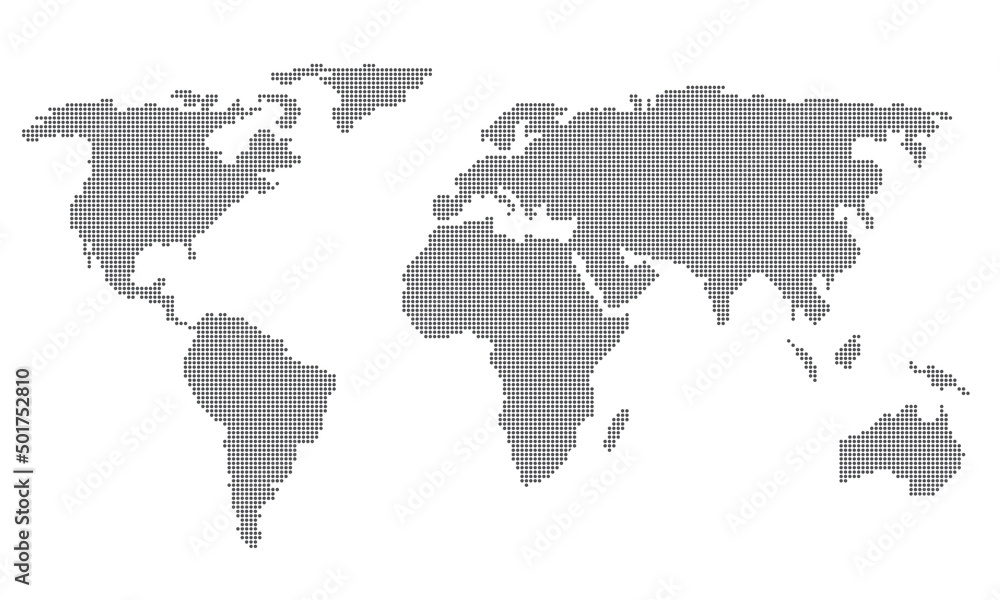 Abstract Dotted grey World Map vector background