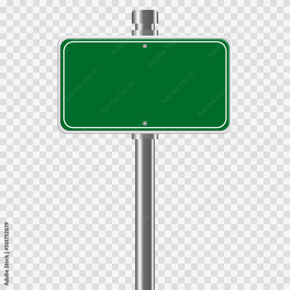 Blank Traffic Green Guidepost Road Sign 3D vector Illustration Blank Traffic Green Guidepost Road Sign 3D vector Illustration