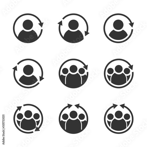 Personnel change line icon set. Staff updating symbol. Vector illustration.