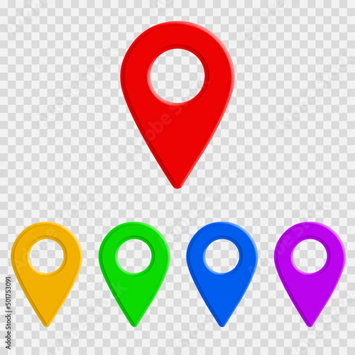 Map pointer icon location destination point design 3d Vector Illustration  photo