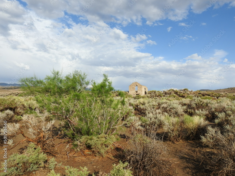 Palmetto Ghost Town ruins in the Mojave Desert, in Esmeralda County, Nevada. Palmetto Ghost Town ruins in the Mojave Desert, in Esmeralda County, Nevada.