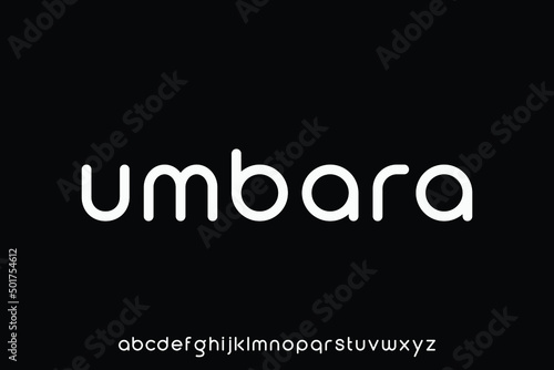 Lowercase san-serif rounded edge typeface vector illustration