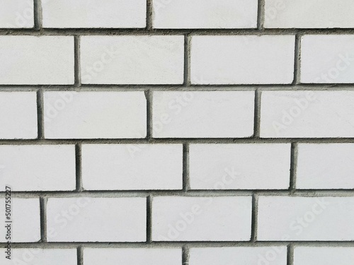 a wall of white bricks