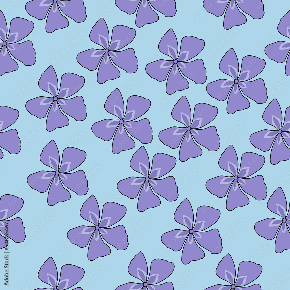 Seamless floral pattern of blue flowers on a soft blue background vector illustration Seamless floral pattern of blue flowers on a soft blue background vector illustration