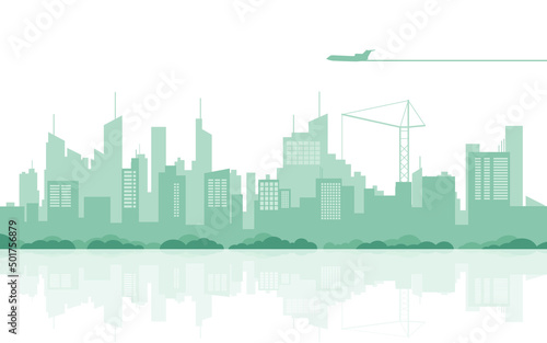 Modern city Panoramic Skyline view Free Vector