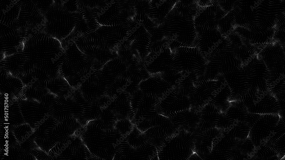 Digital technology wave top view. Dark cyberspace with black motion dots. Futuristic digital background. Big data analytics. 3d rendering. Digital technology wave top view. Dark cyberspace with black motion dots. Futuristic digital background. Big data analytics. 3d rendering.