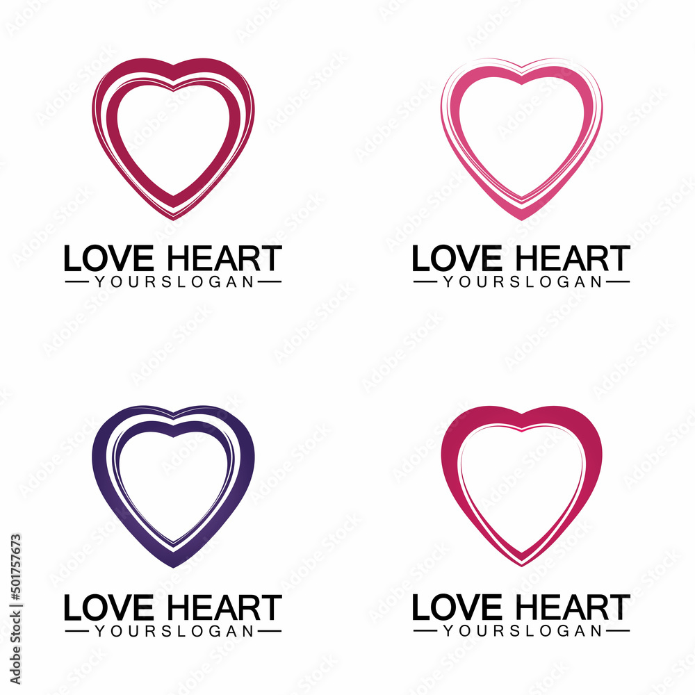  Love heart logo and symbol vector template