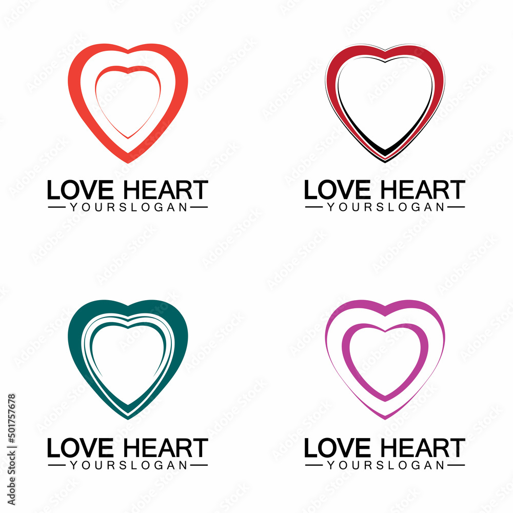 Love heart logo and symbol vector template Love heart logo and symbol vector template