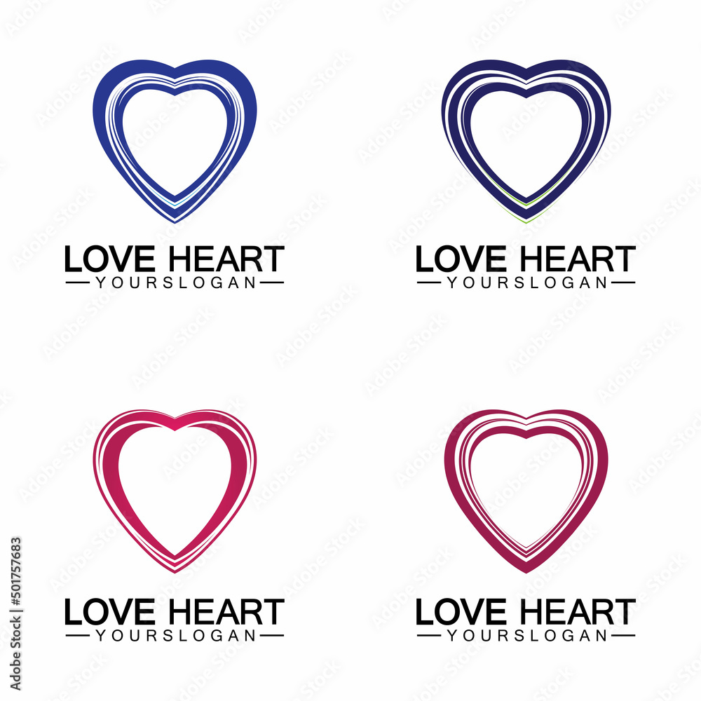 Love heart logo and symbol vector template Love heart logo and symbol vector template