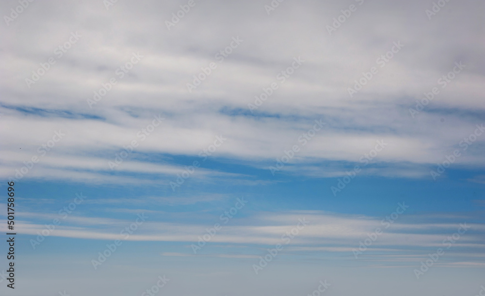 beautiful blue sky with clouds, background for inscriptions