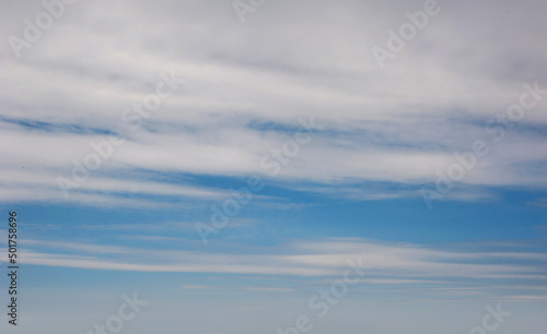 beautiful blue sky with clouds, background for inscriptions