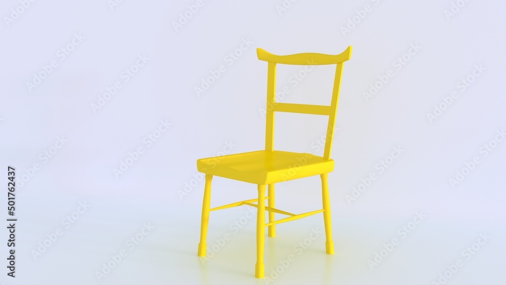 Yellow chair isolated, 3d rendering. 4K Resolution. Yellow chair isolated, 3d rendering. 4K Resolution.