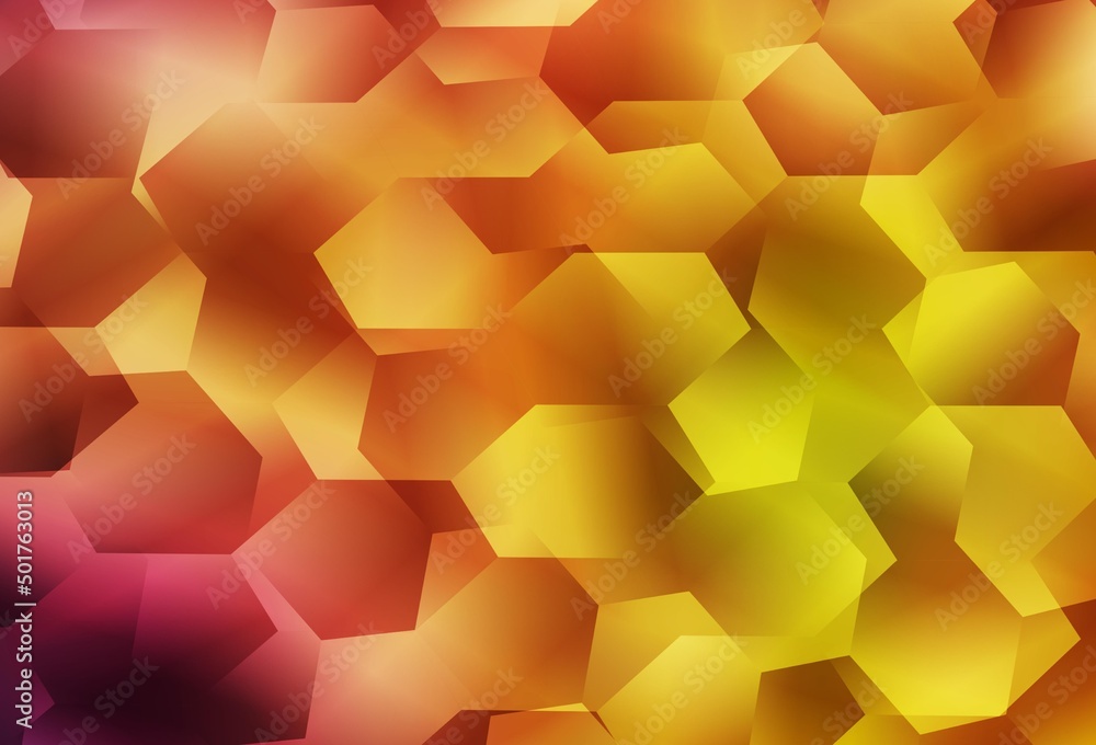 Light Red, Yellow vector background with hexagons. Light Red, Yellow vector background with hexagons.