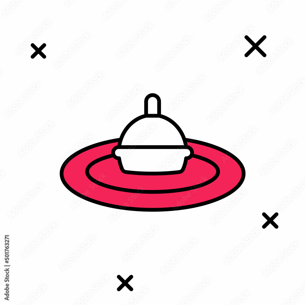 Filled outline Fishing float in water icon isolated on white background. Fishing tackle. Vector Filled outline Fishing float in water icon isolated on white background. Fishing tackle. Vector