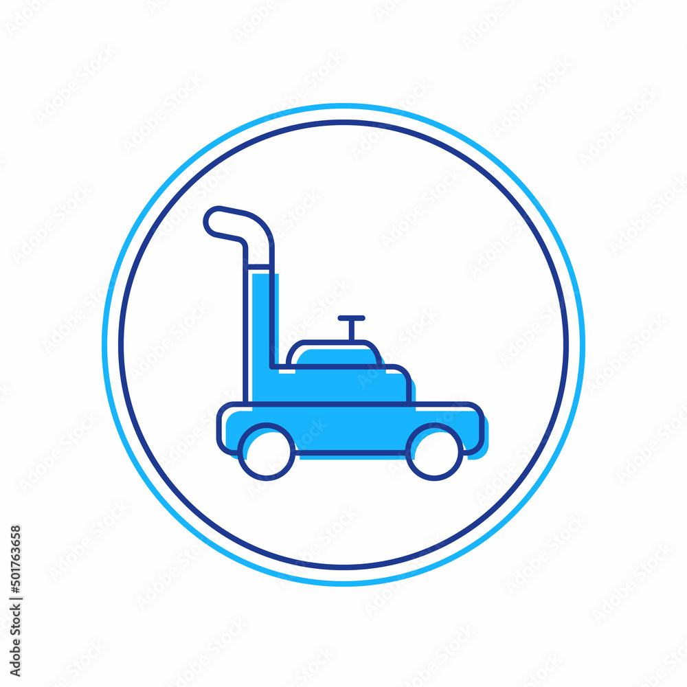 Filled outline Lawn mower icon isolated on white background. Lawn mower cutting grass. Vector Filled outline Lawn mower icon isolated on white background. Lawn mower cutting grass. Vector