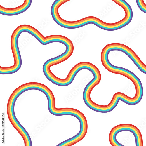 Seamless pattern wavy rainbow. Vector Illustration. Design for scrapbooking, decoration, cards, paper goods, background, wallpaper, wrapping, fabric and all your creative projects