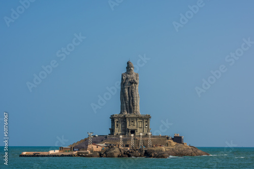 Konstfotografi Thiruvalluvar Statue, Kanyakumari, Tamil Nadu, India.