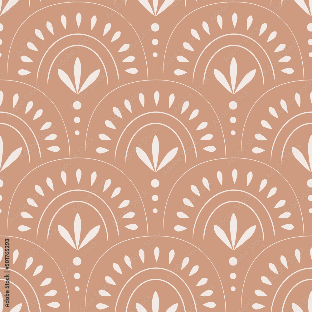 Cute boho seamless pattern with arches. Vector background in modern bohemian style perfect for scrapbooking, textile, wrapping paper stationery for kids and adults Stock Vector | Adobe Stock
