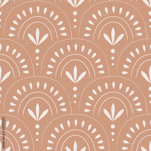 Cute boho seamless pattern with arches. Vector background in modern bohemian style perfect for scrapbooking  textile  wrapping paper and stationery for kids and adults